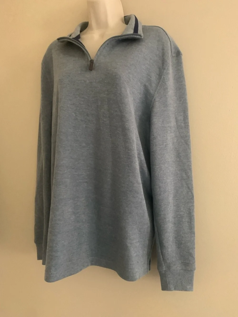 Men's Light Blue Quarter-Zip Sweater medium